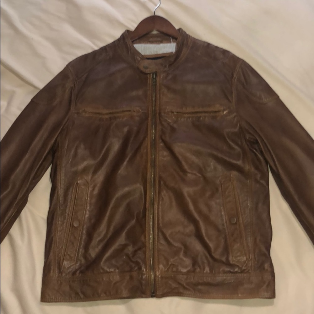 Black Rivet Brown Leather Jacket